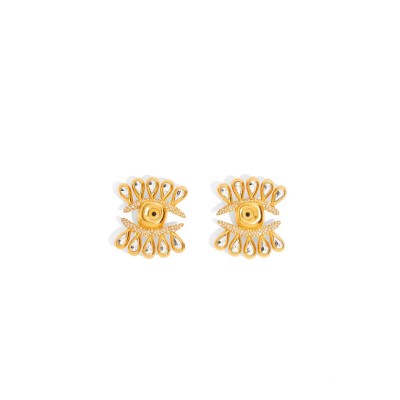 SCHIAPARELLI RHINESTONE EYELASH EARRINGS PE22BI49S